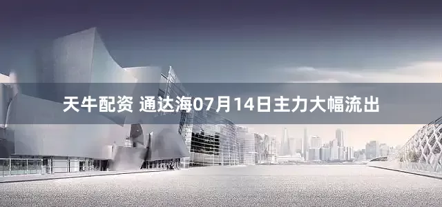 天牛配资 通达海07月14日主力大幅流出