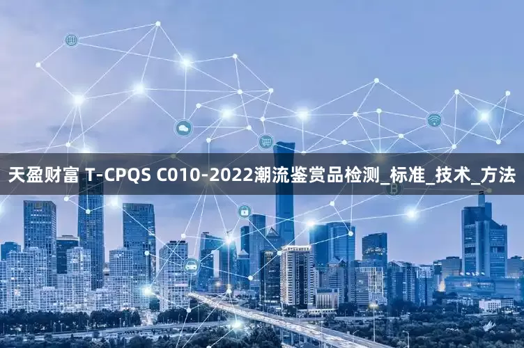 天盈财富 T-CPQS C010-2022潮流鉴赏品检测_标准_技术_方法