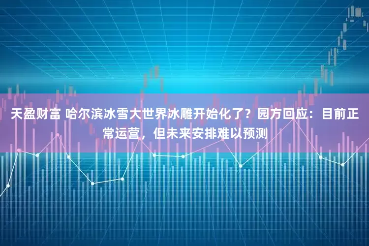 天盈财富 哈尔滨冰雪大世界冰雕开始化了？园方回应：目前正常运营，但未来安排难以预测